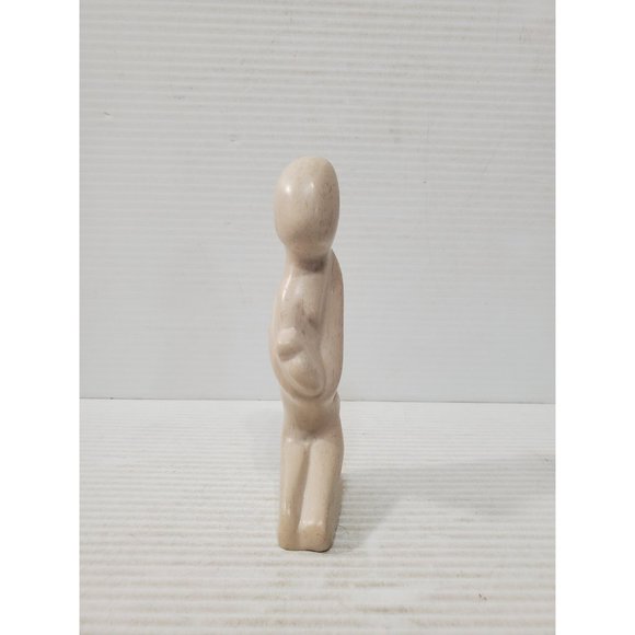 Vintage Soapstone Pregnant Mother Sculpture/Minimalist Modern/Made in Kenya - Picture 9 of 10